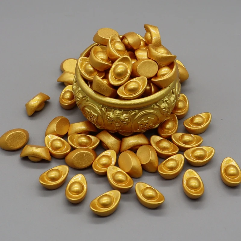 微缩迷你仿真小金元宝过家家玩具复古代货币树脂微景观摆件模型