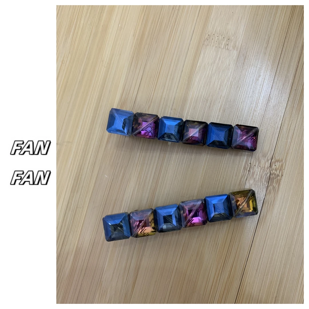 FANFAN 小方糖彩钻发饰一字夹发卡