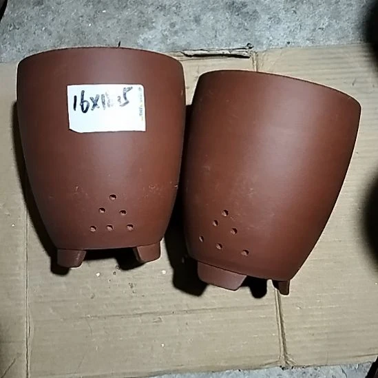 紫砂红泥三角两个