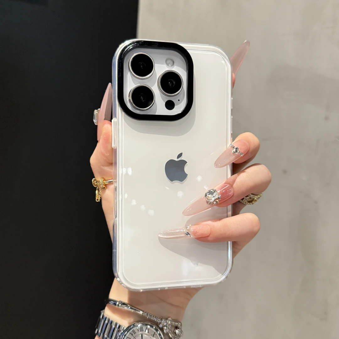 高级感简约透明全包防摔苹果手机壳适用于iPhone15/14Promax/13