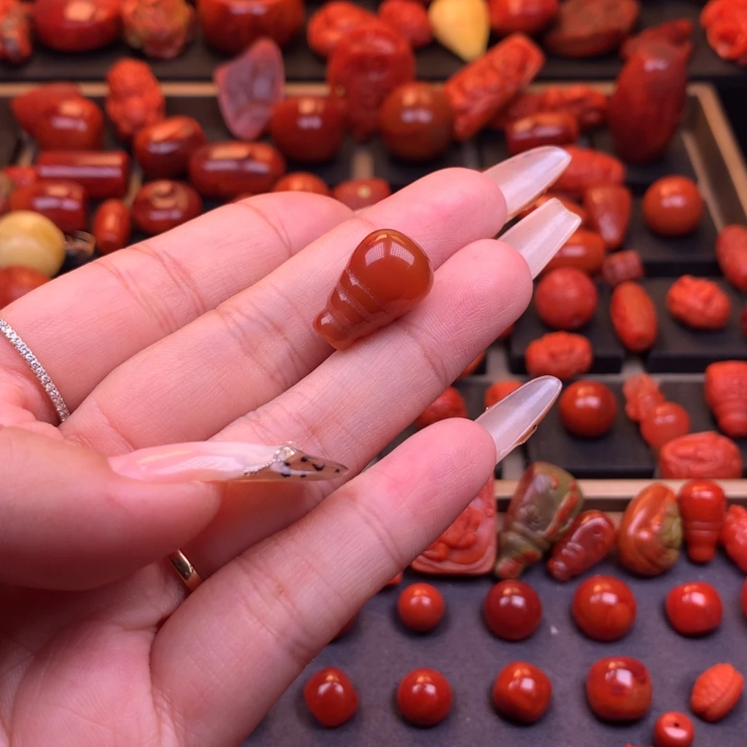 南红玛瑙未镶嵌川料九口三通11.8mm