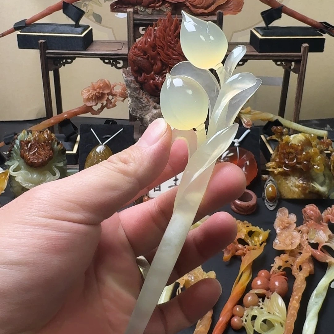蛇纹石玉未镶嵌发饰