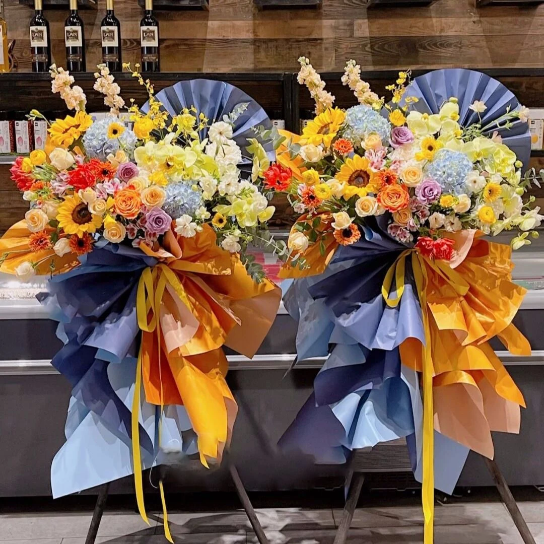 【似锦如织】向日葵绣球玫瑰撞色花篮-开业花篮（单个）公司庆典乔迁生日鲜花送花上门