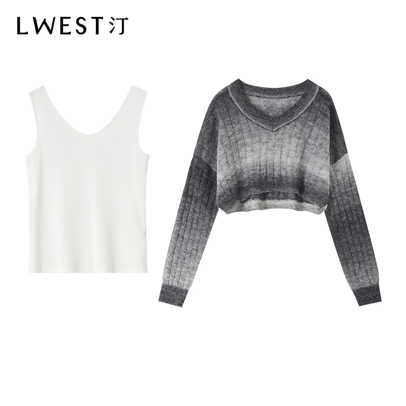 9246【马琦尧专属】朗文斯汀吊带渐变针织衫两件套DZMG4509C09246