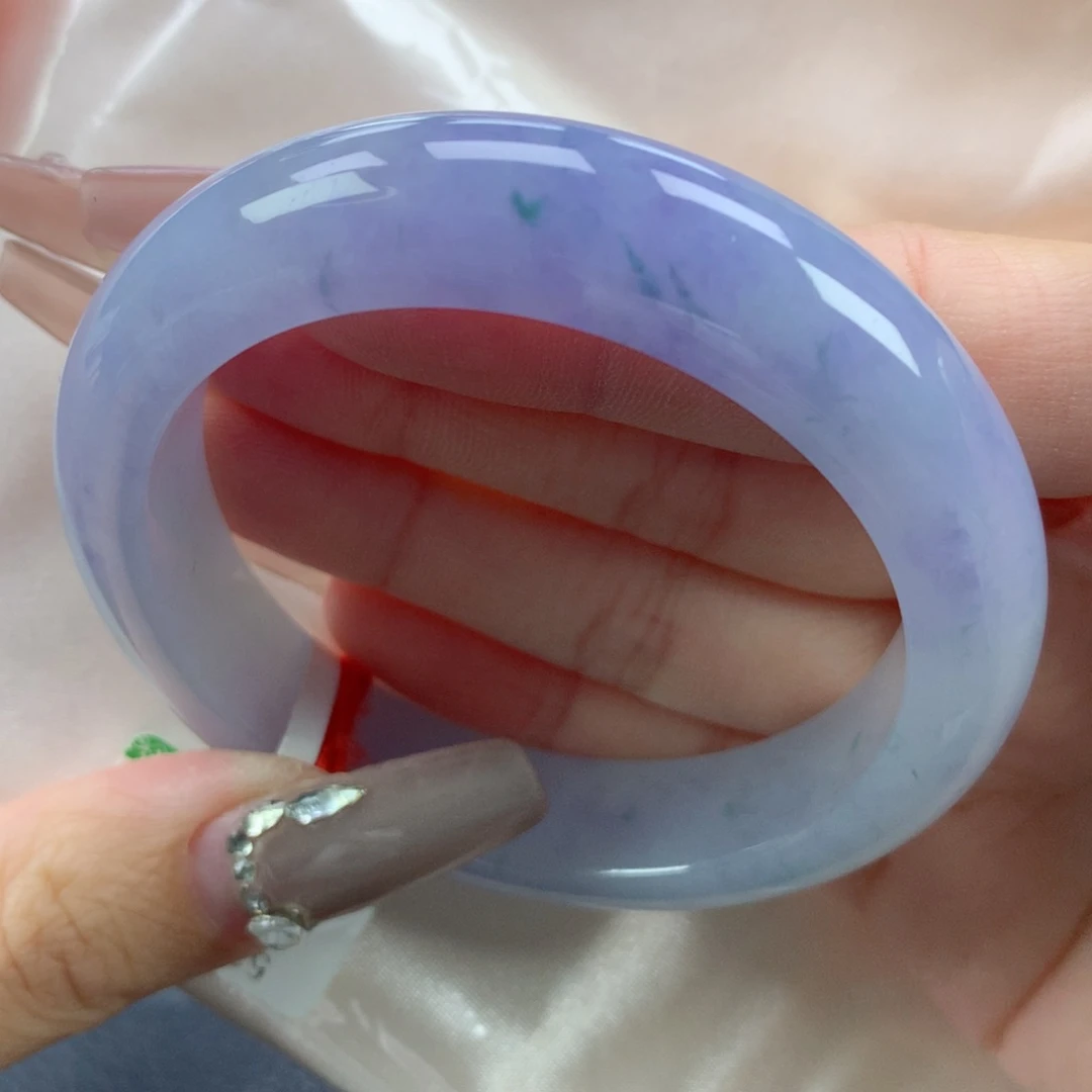 翡翠手镯未镶嵌53.7正圈莫奈花园