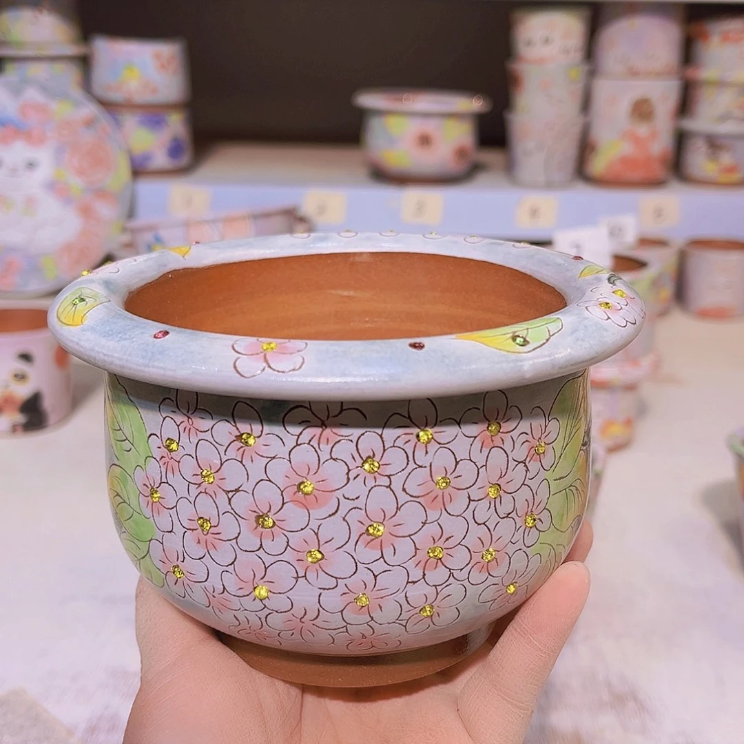 罐花盆多肉植物手绘花盆景德镇9