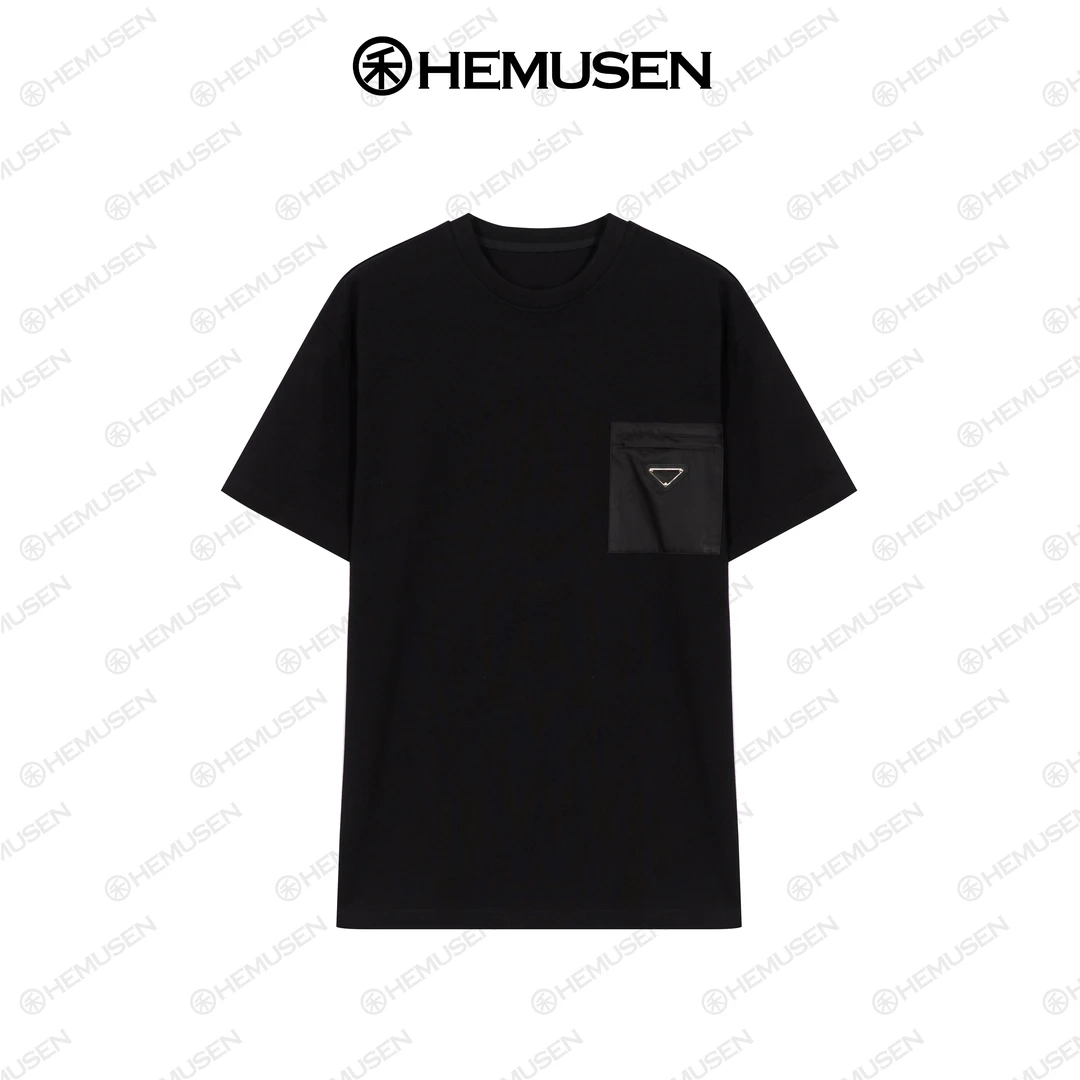 夏季新品潮流时尚重磅舒适纯棉宽松圆领贴袋T恤2508T198