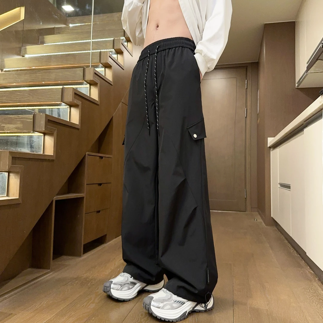 夏季冰感户外休闲时尚百搭透气宽松三防薄款不闷汗云感垂感工装裤