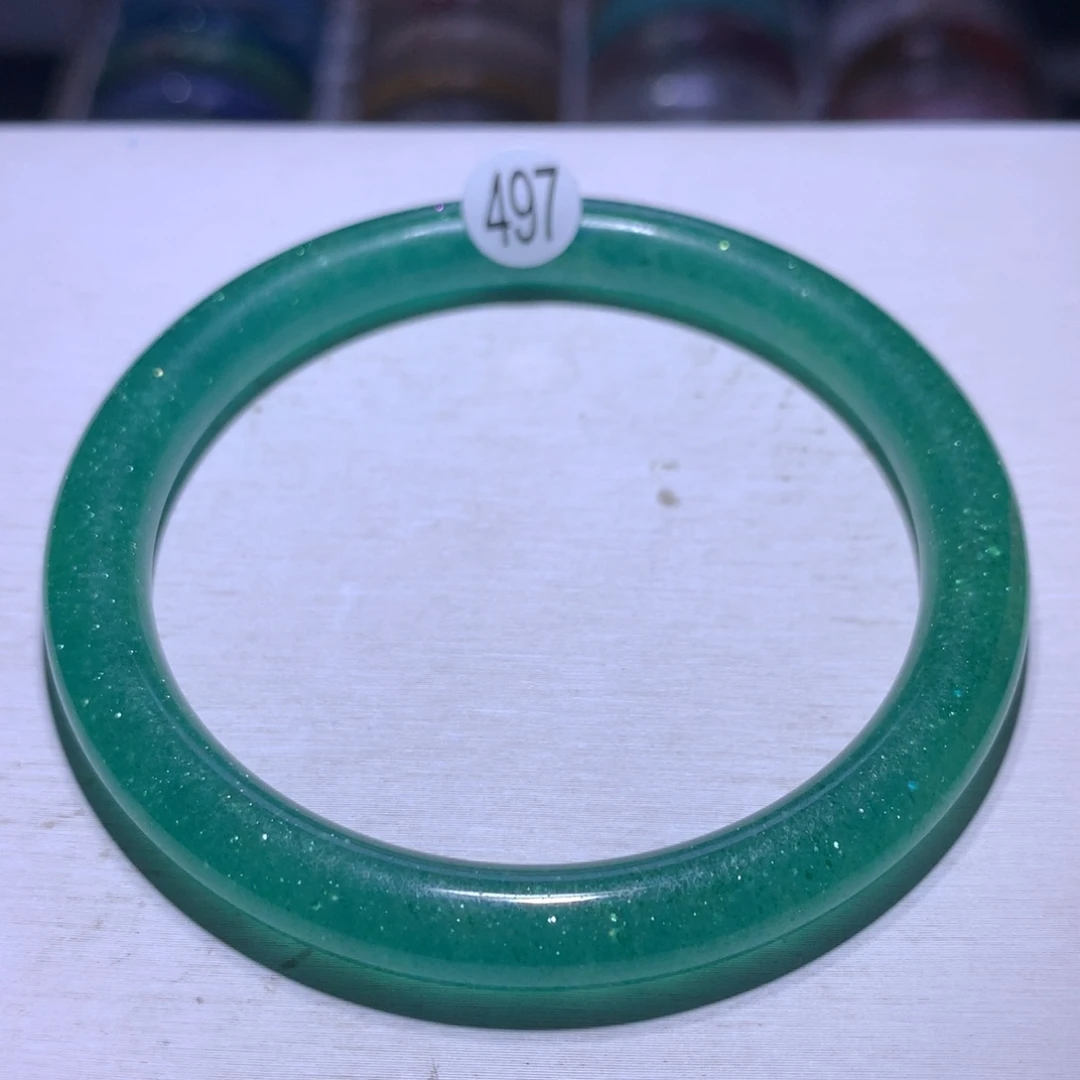 银S925镶嵌手镯水晶蓝绿草莓晶57.8圈497