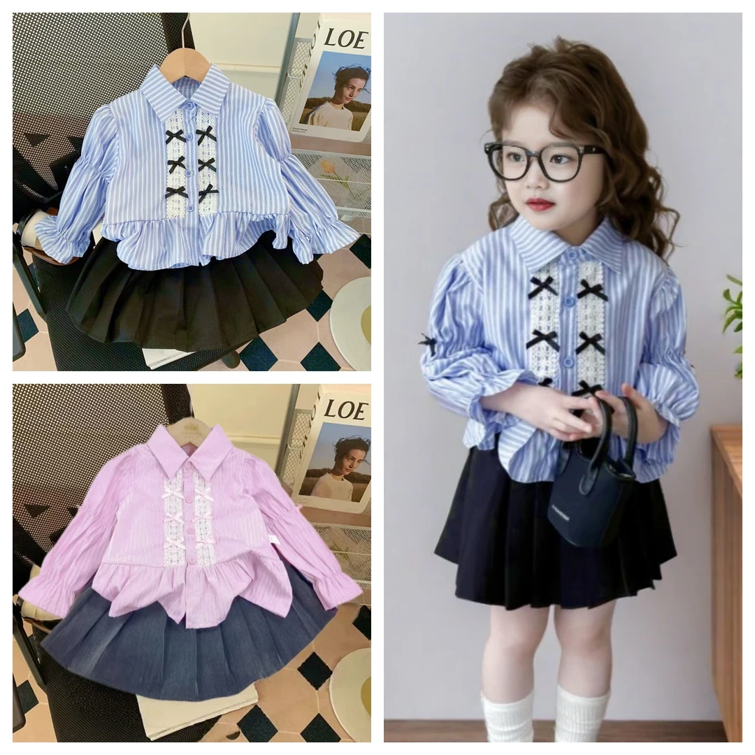 学院风套装长袖女孩单排扣休闲蝴蝶结学院风春秋女