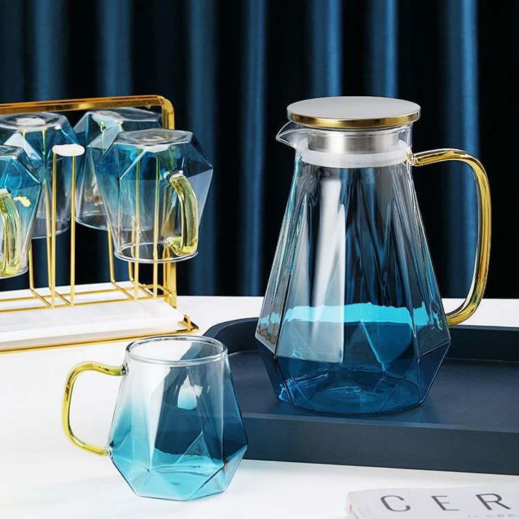凉水壶轻奢玻璃冷水壶家用耐高温防爆大容量凉开水杯扎壶北欧创意