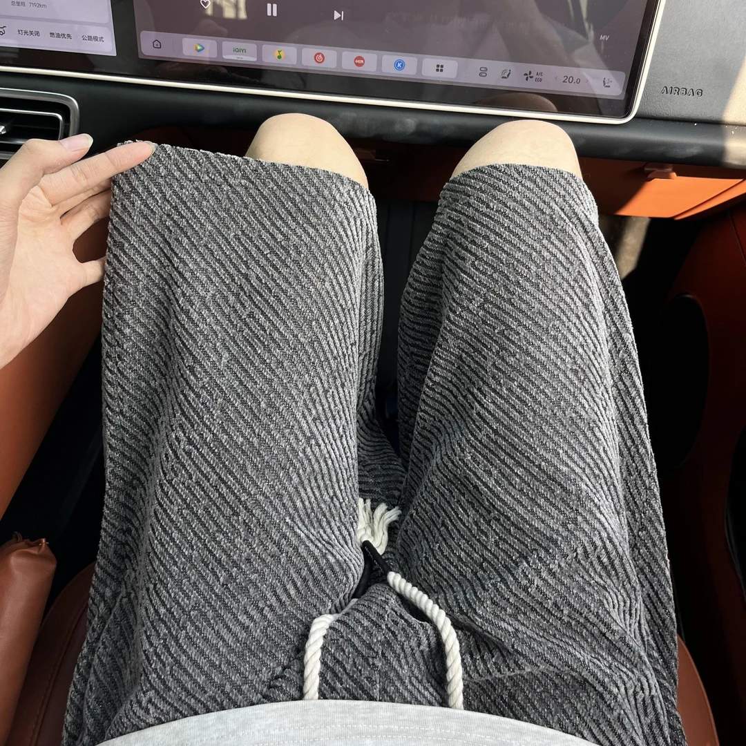 斑马纹短裤男夏外穿潮流大码宽松直筒短裤男款痞帅休闲五分裤衩子
