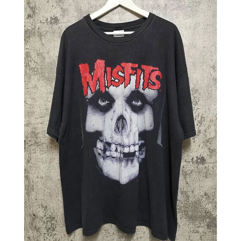 骷髅头个性摇滚设计感半袖上衣2025夏季新款男士高级感重磅短袖