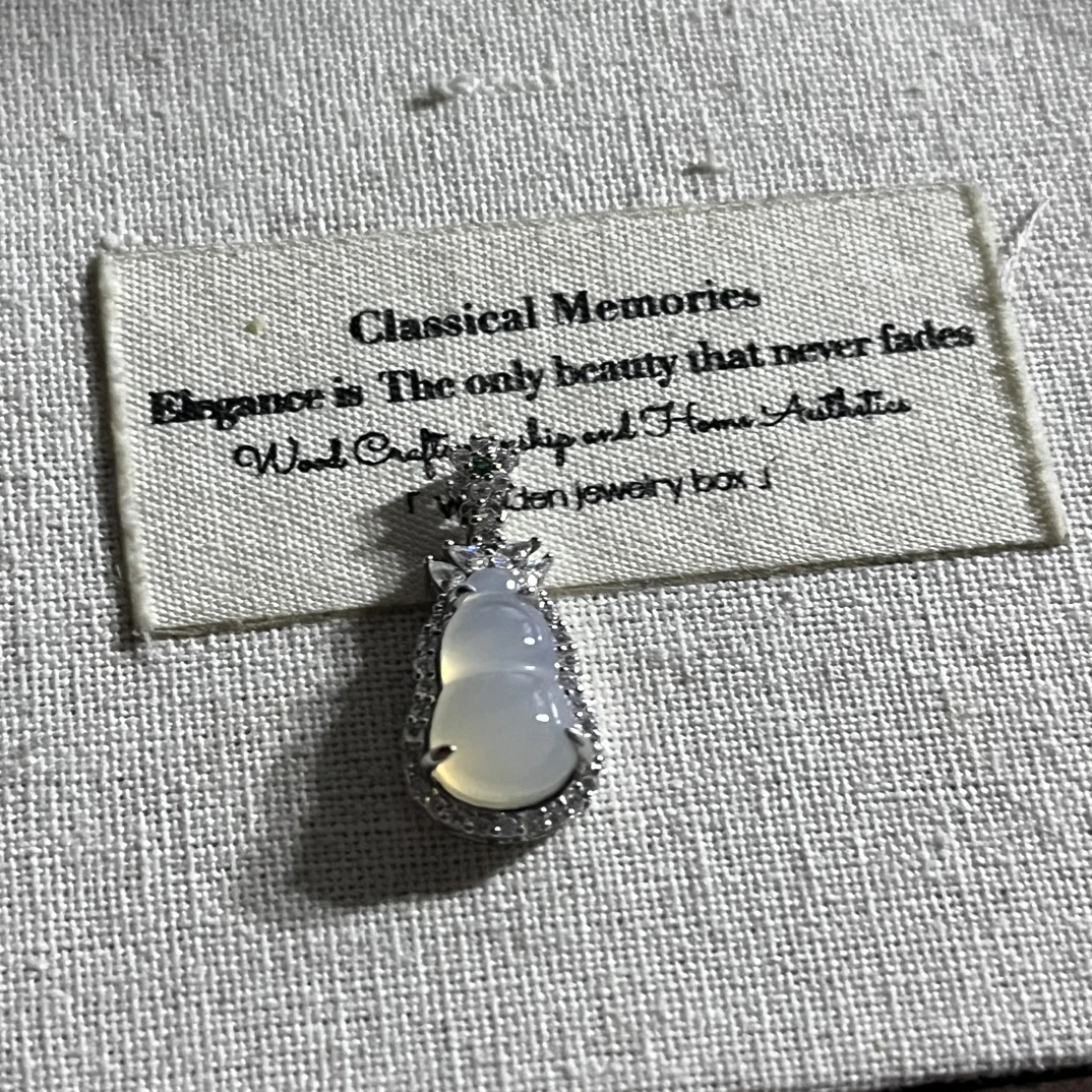 非金属亚克力吊坠 S381白色葫芦满镶吊坠