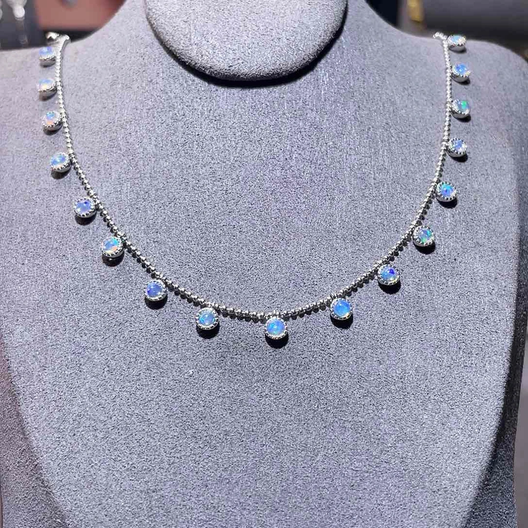 银S925镶嵌欧泊吊坠）冷*