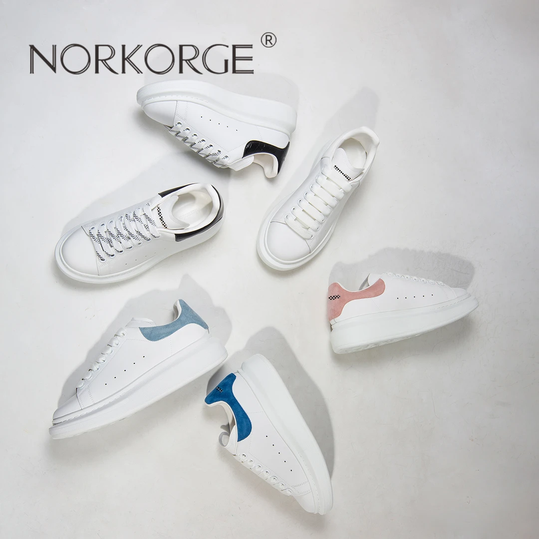 小白鞋 真皮舒适厚度增高小皮鞋2026新款春秋35-42码数情侣款