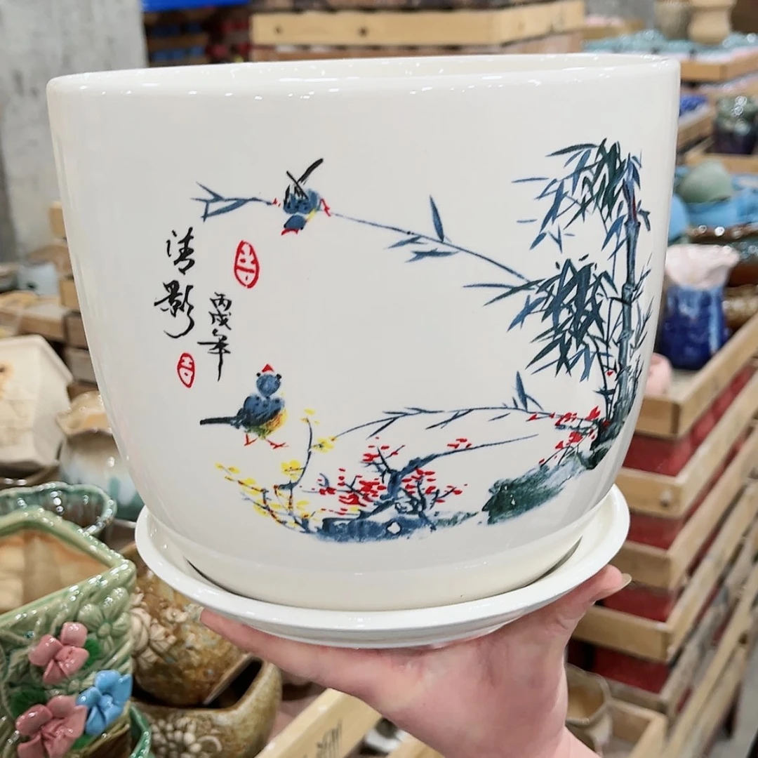 【闪购商品】陶瓷福利品带冰裂效果陶瓷花盆