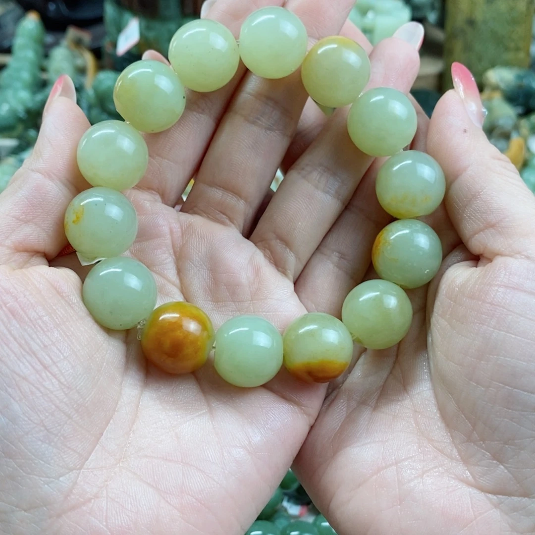 透闪石质玉手链未镶嵌用****强