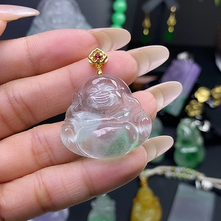 翡翠未镶嵌吊坠(赠链)
