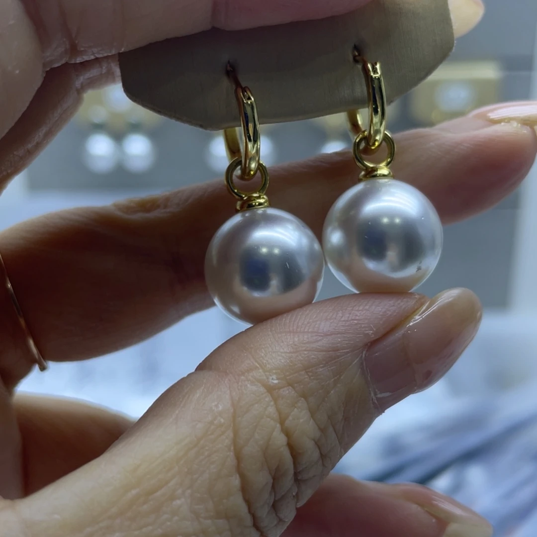 淡水珍珠耳饰银S925镶嵌