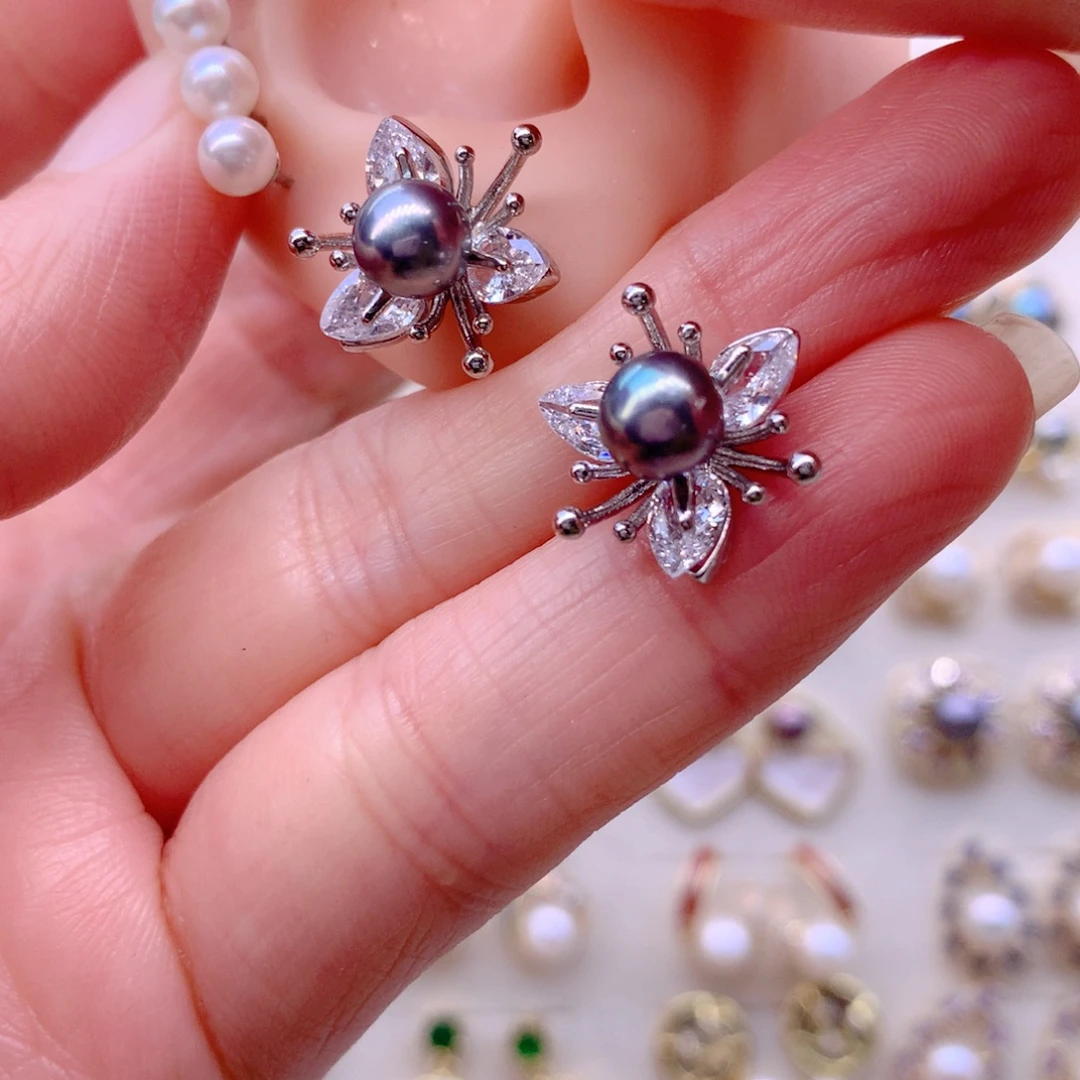 合金淡水珍珠耳饰