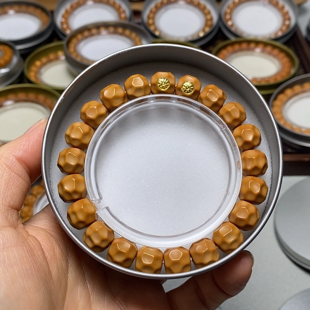 猴头核桃手串355号11-12左右18K双标黑金无相全品