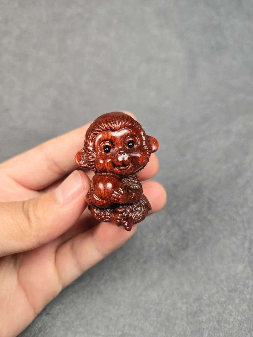 新款生肖猴   红木小猴手把件粉丝浮力