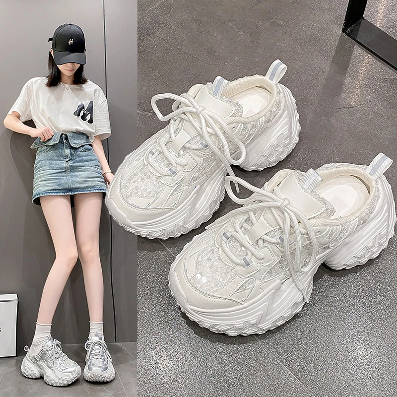 李宁精选大码女鞋-超好看老爹鞋爆款情侣鞋半托百搭休闲鞋增却爱