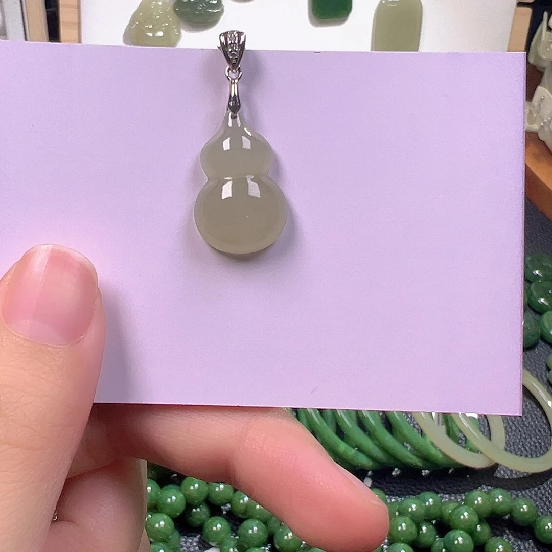 和田玉银S925镶嵌颈饰