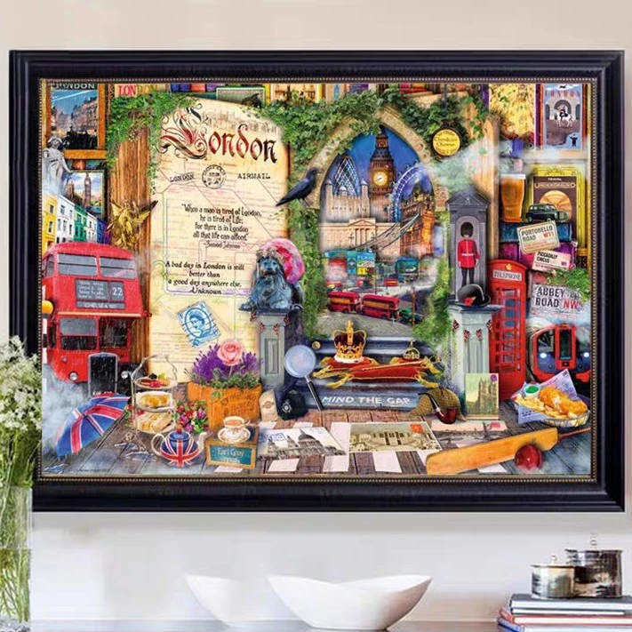 DMC十字绣-客厅书房餐厅挂画欧式风景油画伦敦情调