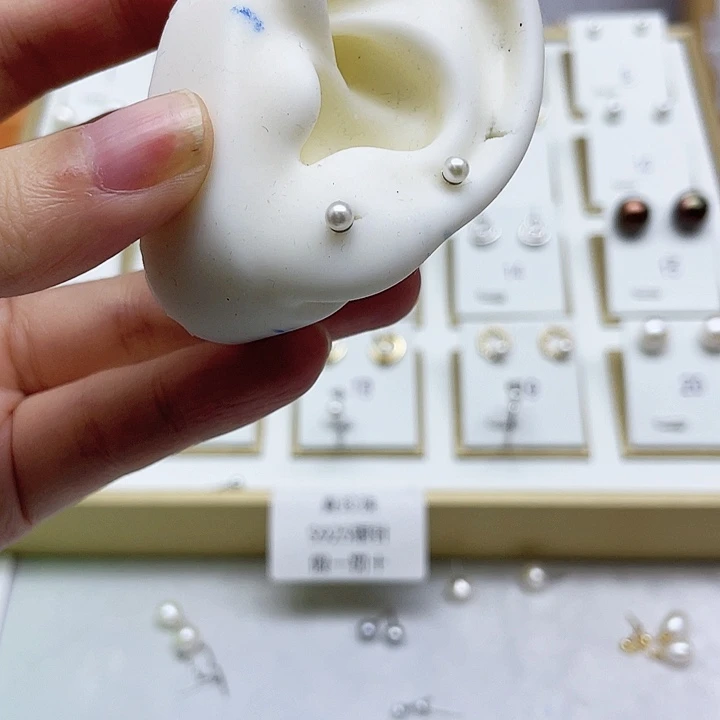 淡水珍珠耳饰银S925镶嵌?*子