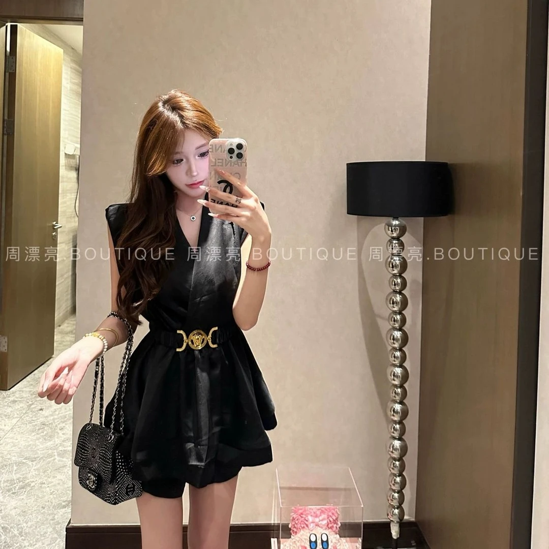 夏季套装显瘦气质时尚收腰高腰短裤女装，2025新款韩版青年适用两