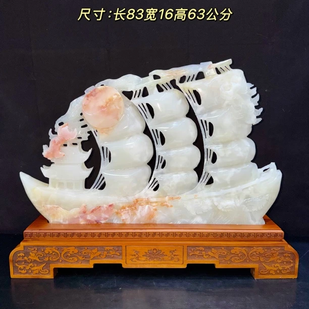 《船一帆风顺》创意中式家居玄关摆件工艺品公司开业新居乔迁礼品