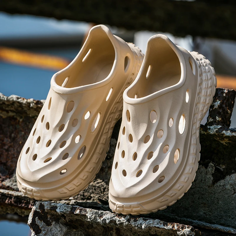 足康乐运动风洞洞鞋男士夏季室内居家用户外厚底不臭脚防滑凉拖鞋