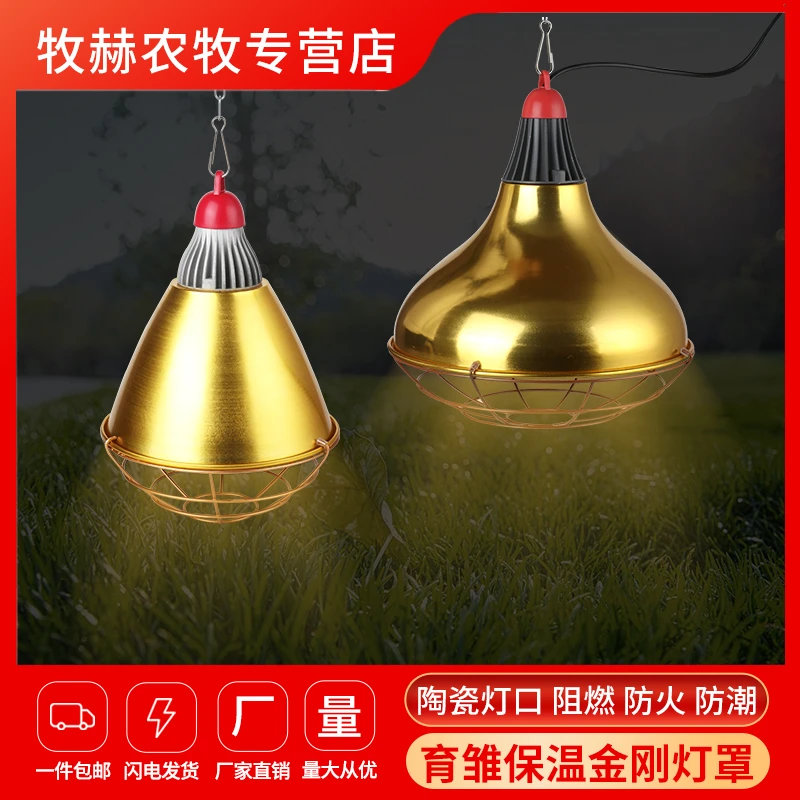 保温灯可调温度育雏小鸡苗仔猪用取暖灯泡养殖加热畜牧保温灯灯罩