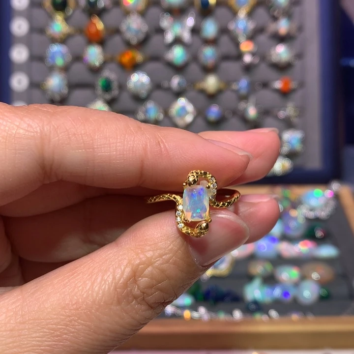 银S925镶嵌欧泊戒指款式