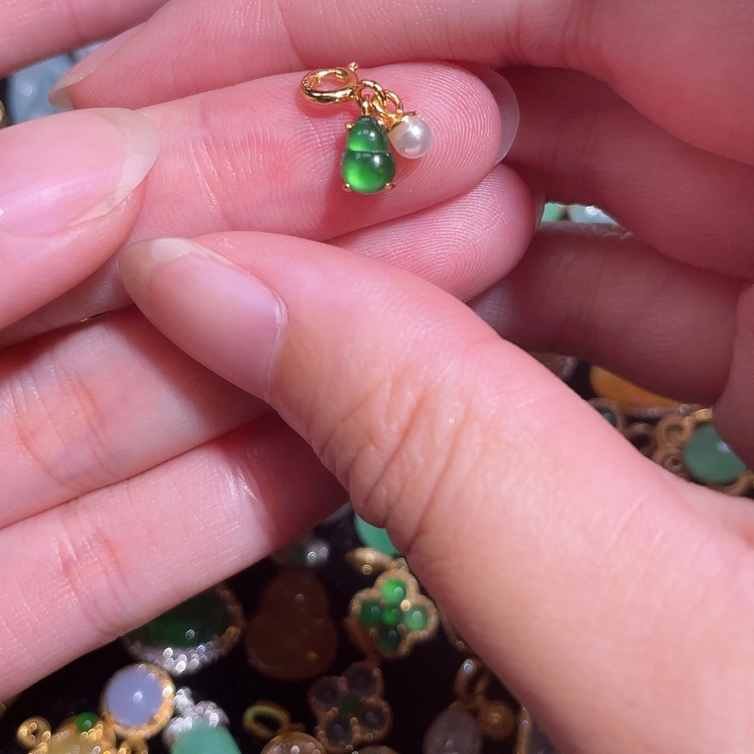 翡翠银S925镶嵌颈饰天然翡翠a货