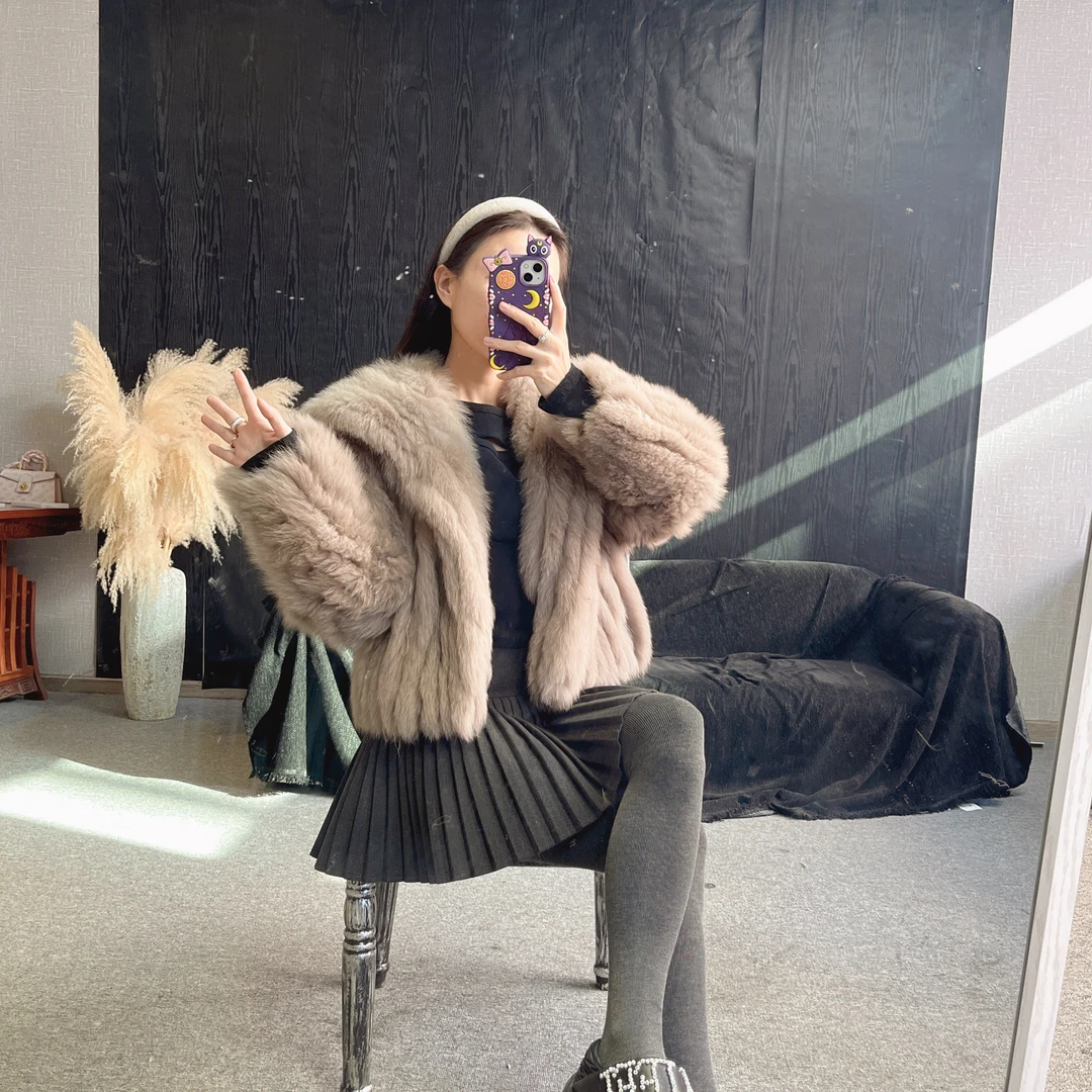 【琪琪】CN狐狸毛车条海军领外套