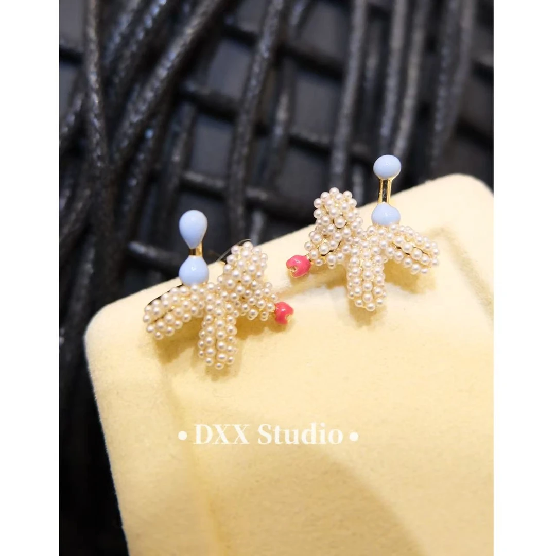 铜合金仿珍珠耳饰 小众设计气球狗耳饰47106