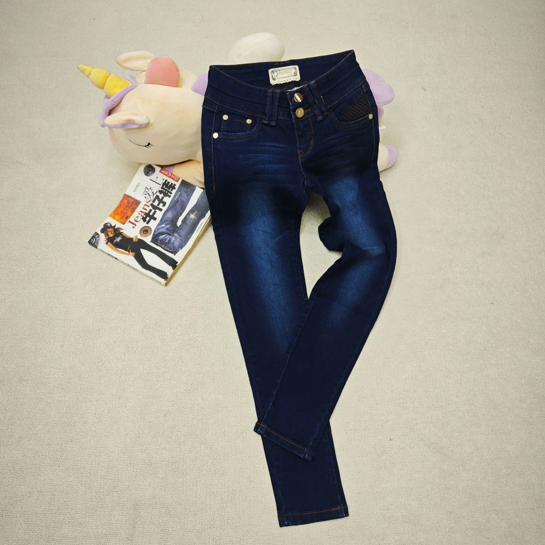 原工厂生产女装牛仔裤尾货版裤高弹力高腰提臀修腰裤型牛仔裤