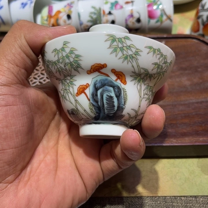 纯手绘精品盖碗杯