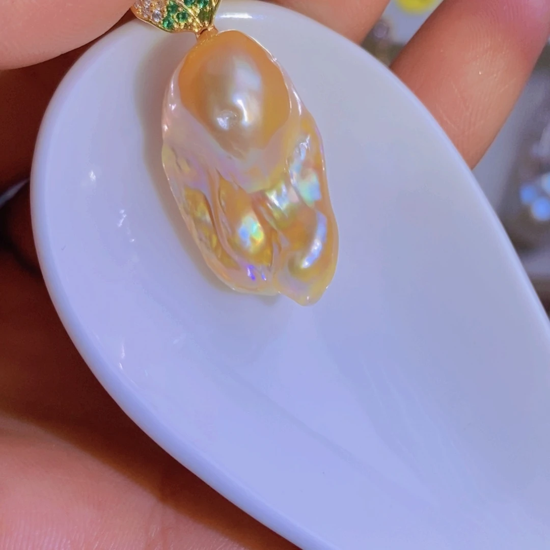 银S925镶嵌天然淡水珍珠淡水珍珠