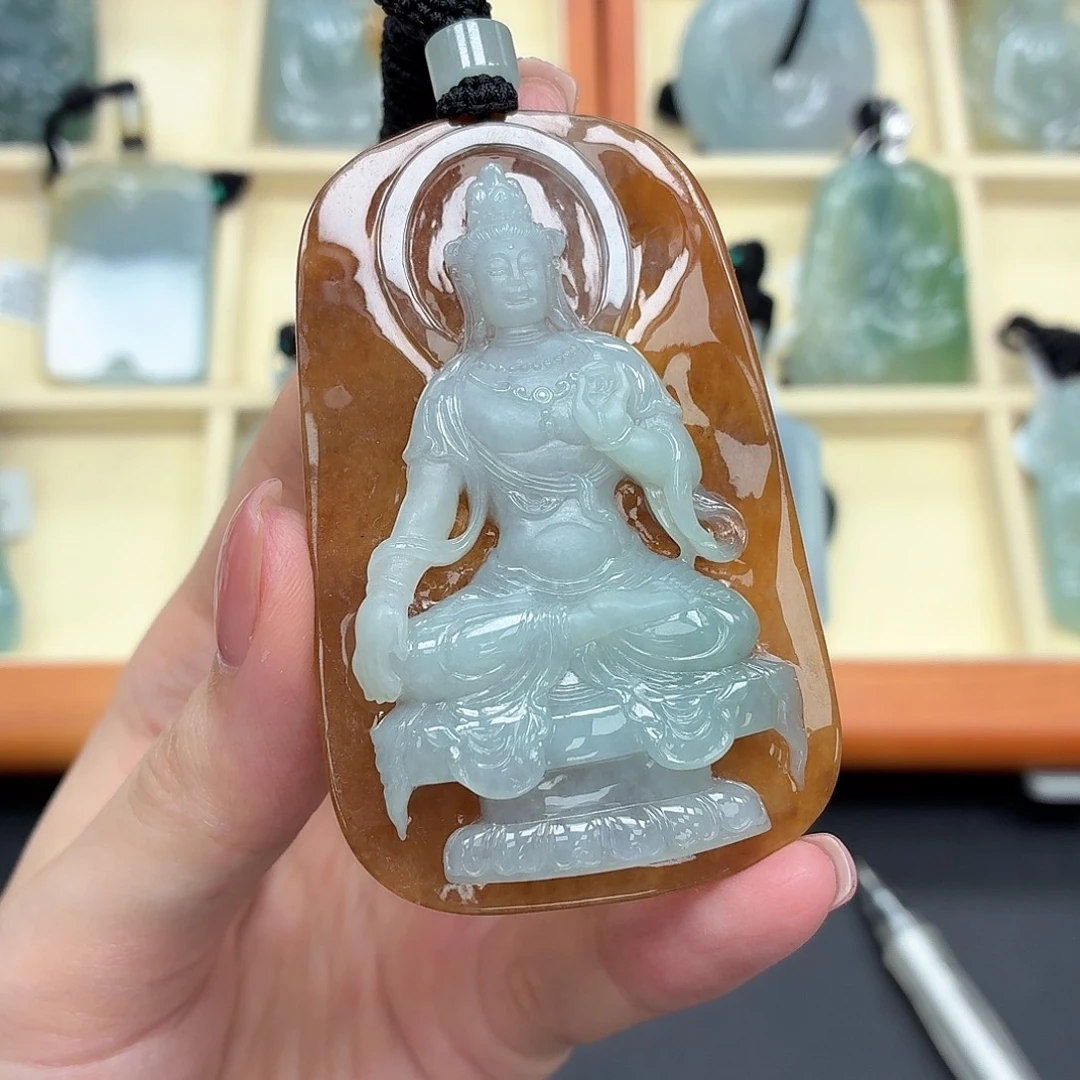 翡翠未镶嵌颈饰缅甸天然A货挂件