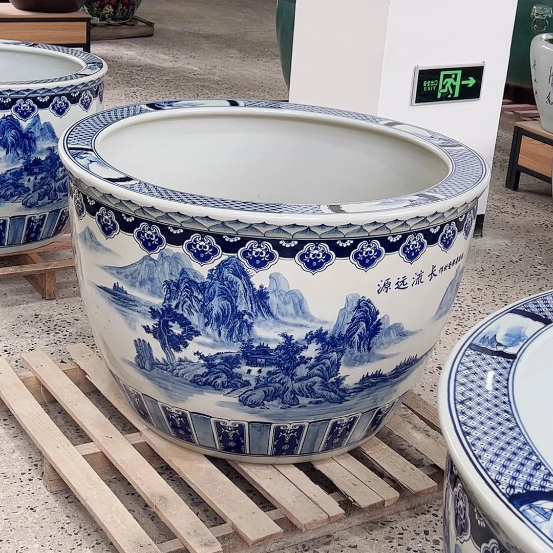 缸东*1米青花山水大门海