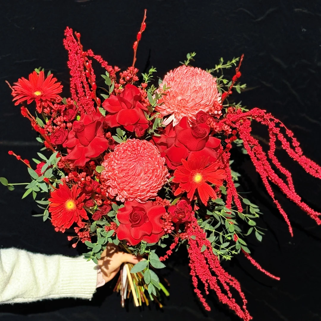 花束｜5号朱华映禧｜7种花材｜材料包生花苞发货｜任意两单顺丰