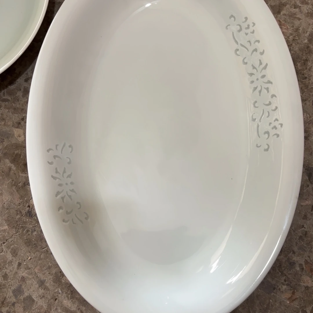 影青缠枝莲鱼盘1个【微瑕尾货】