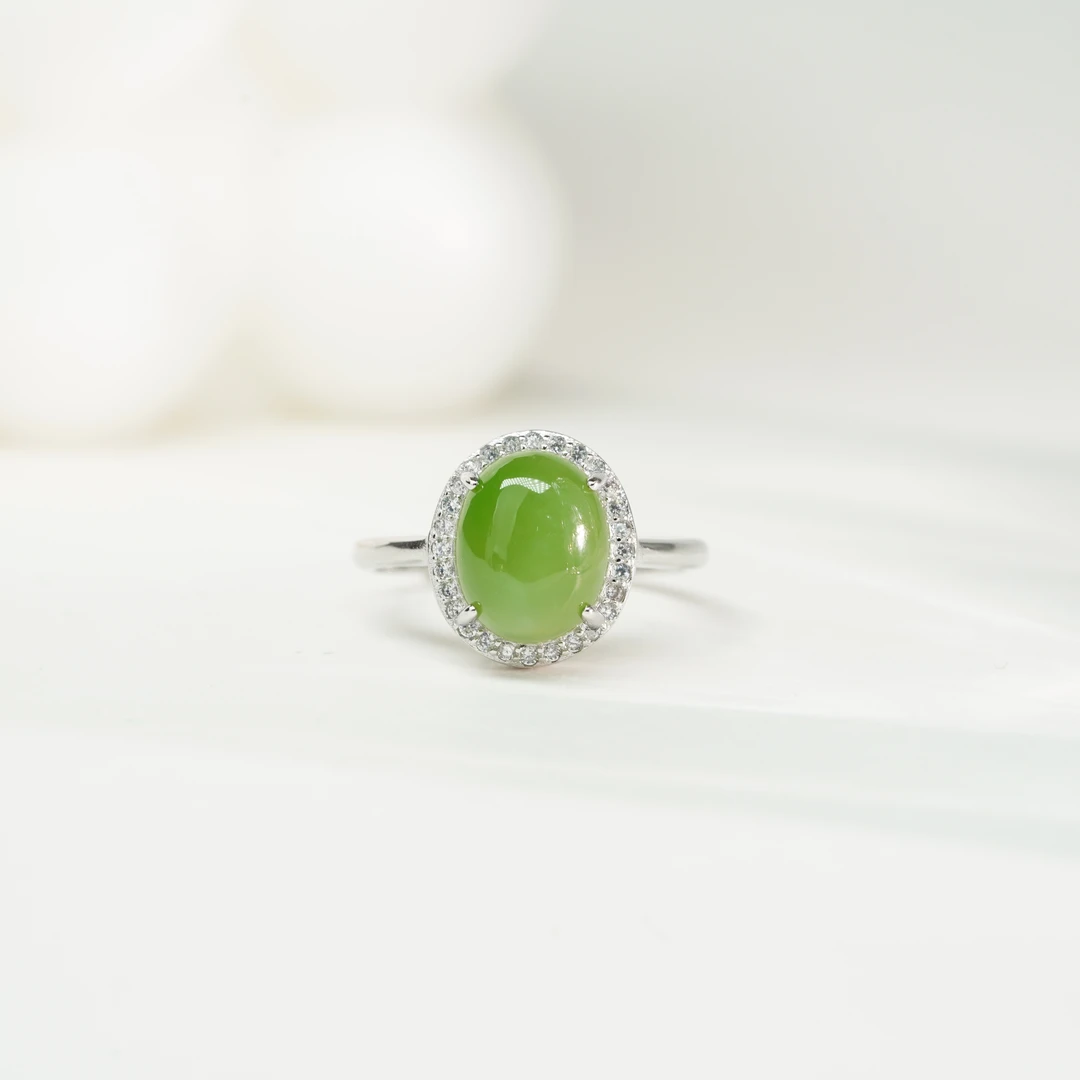 【小北好物】S925银和田玉戒指约10*7mm【多样性发一件】QH10X913