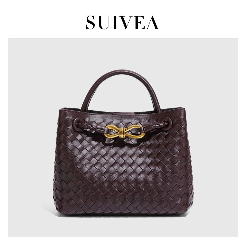 大容量手提包手工编织包实用百搭单肩斜挎包B1747-1-巧克力