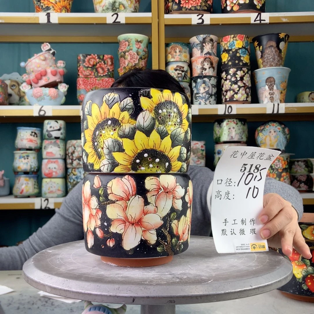 陶景德镇手工花盆518