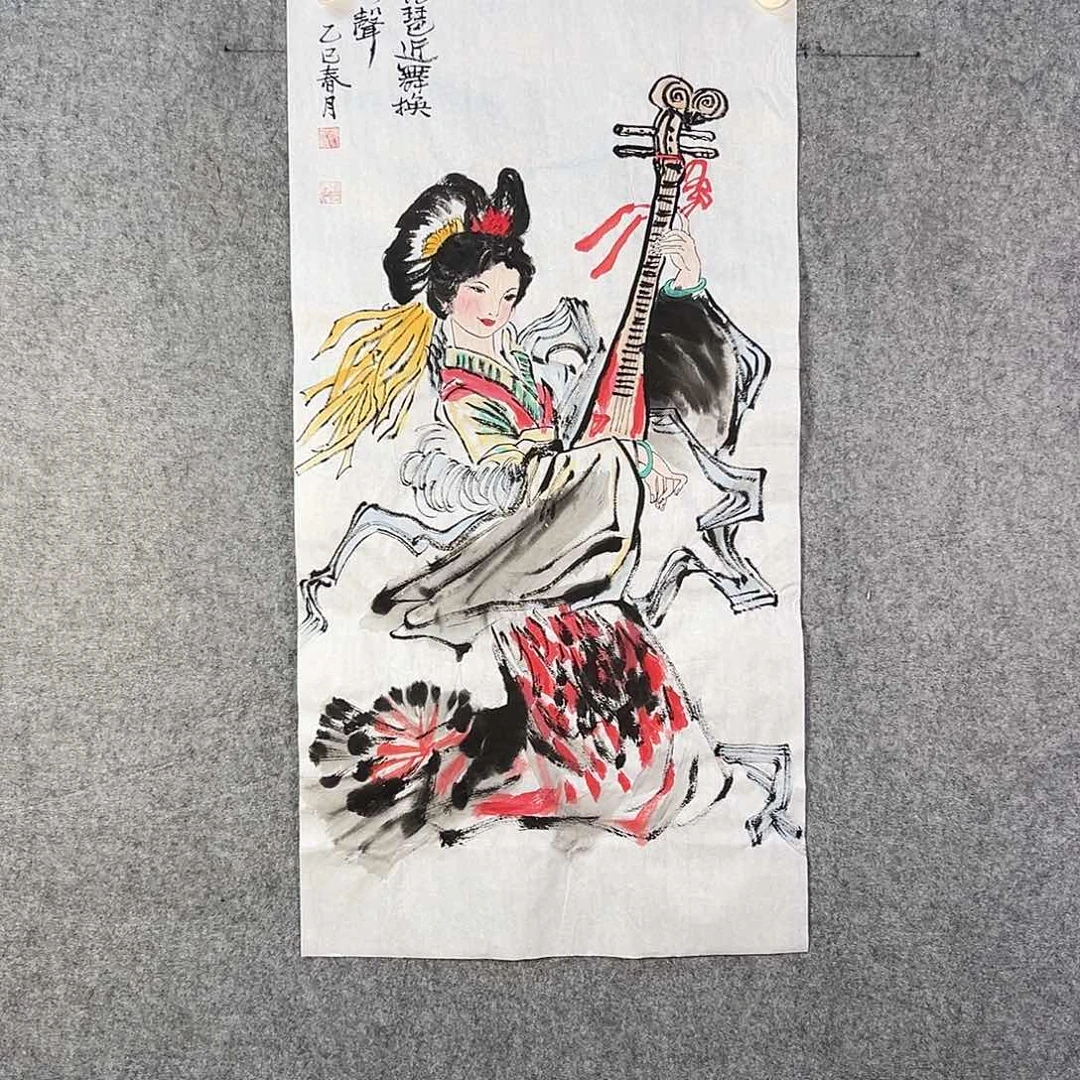 国画243 花鸟在树丛的顶端鸣叫叫声